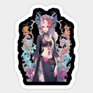 Dark Heart of an Emo Goth Anime and Despair Sticker